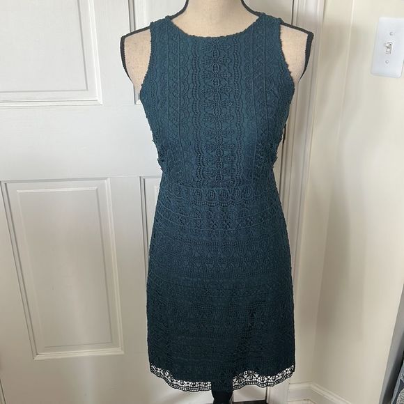 LOFT OUTLET TEAL LACE DRESS - Picture 5 of 13